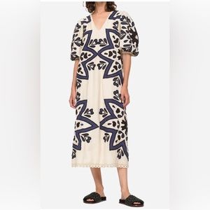 SEA NY Kaiakaleidoscope Appliqué puff sleeve dress